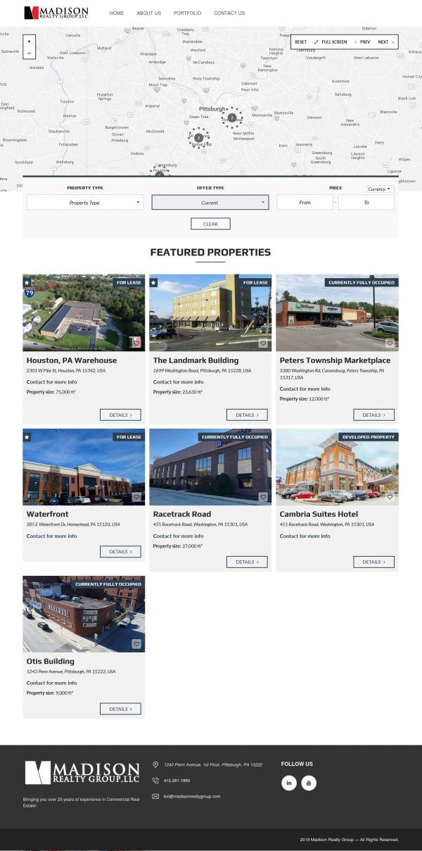 Madison Realty Group Kirk Peters site Programming in Pittsburgh