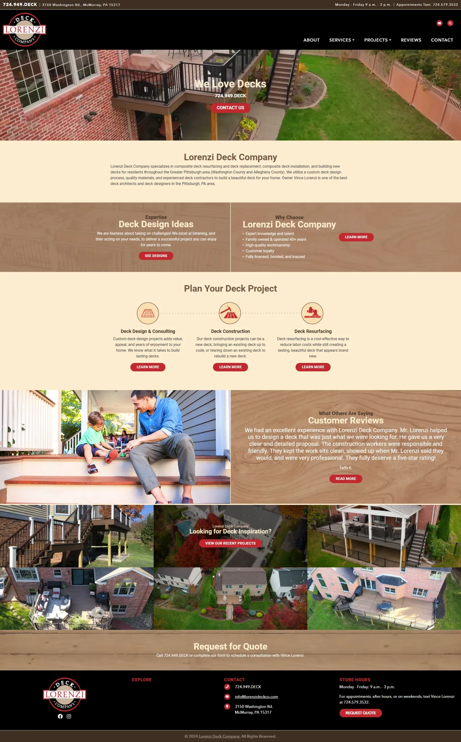 Lorenzi Deck Company - Kirk Peters Website Programming in Pittsburgh, image size:1591x2560